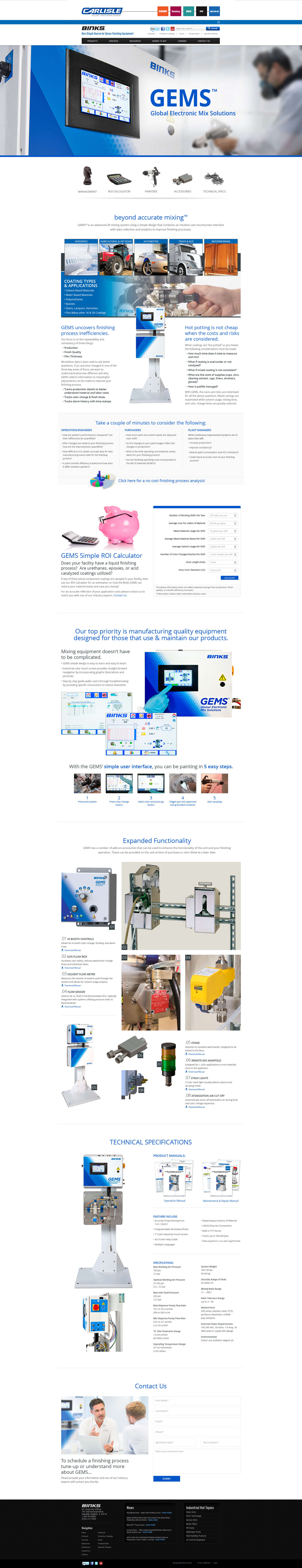 Example of the new and improved DNN website designed by Foremost Media for Carlisle Fluid Technology, Binks.