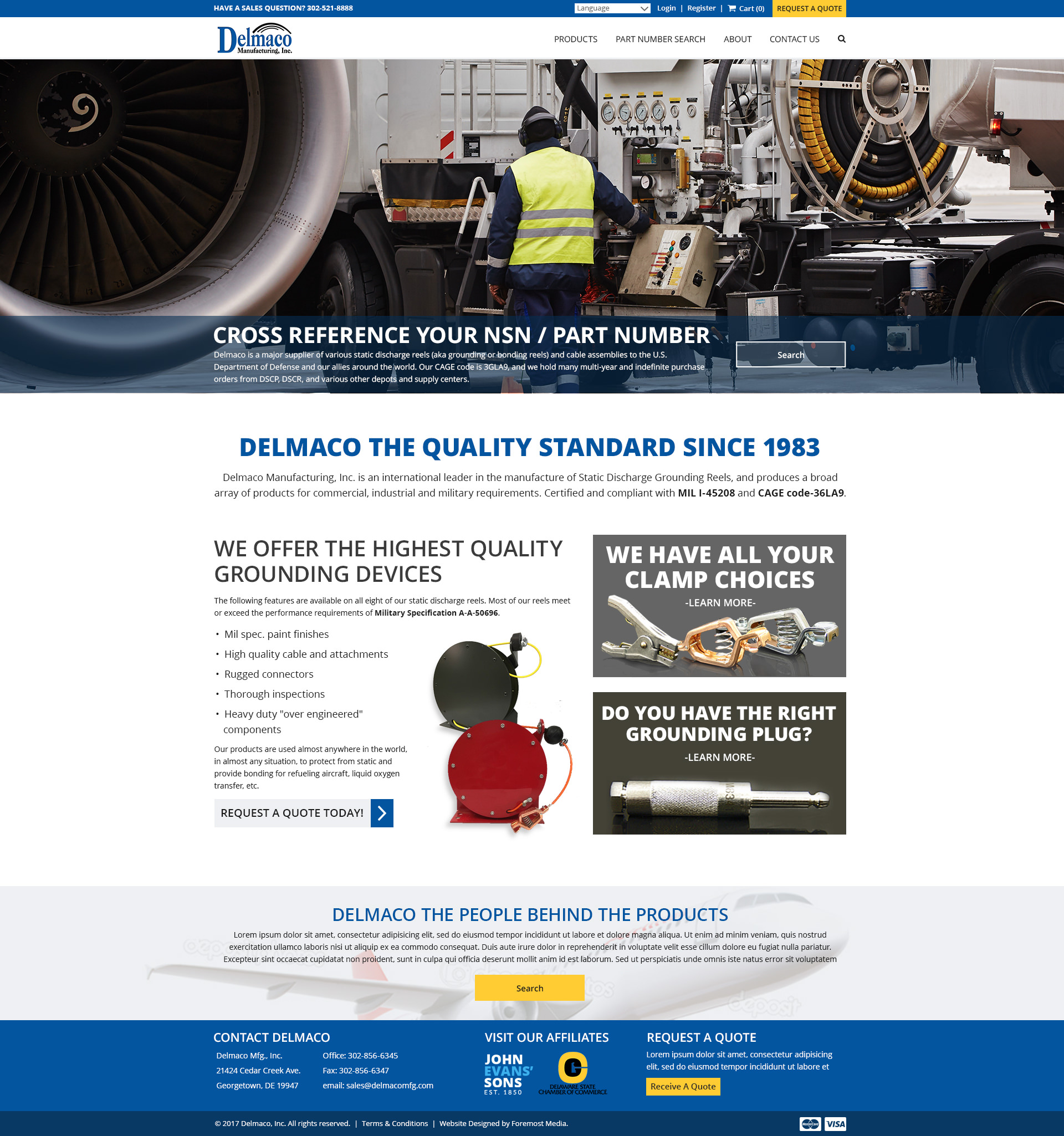 Example of the new and improved nopCommerce website designed by Foremost Media for Delmaco Manufacturing, INC.
