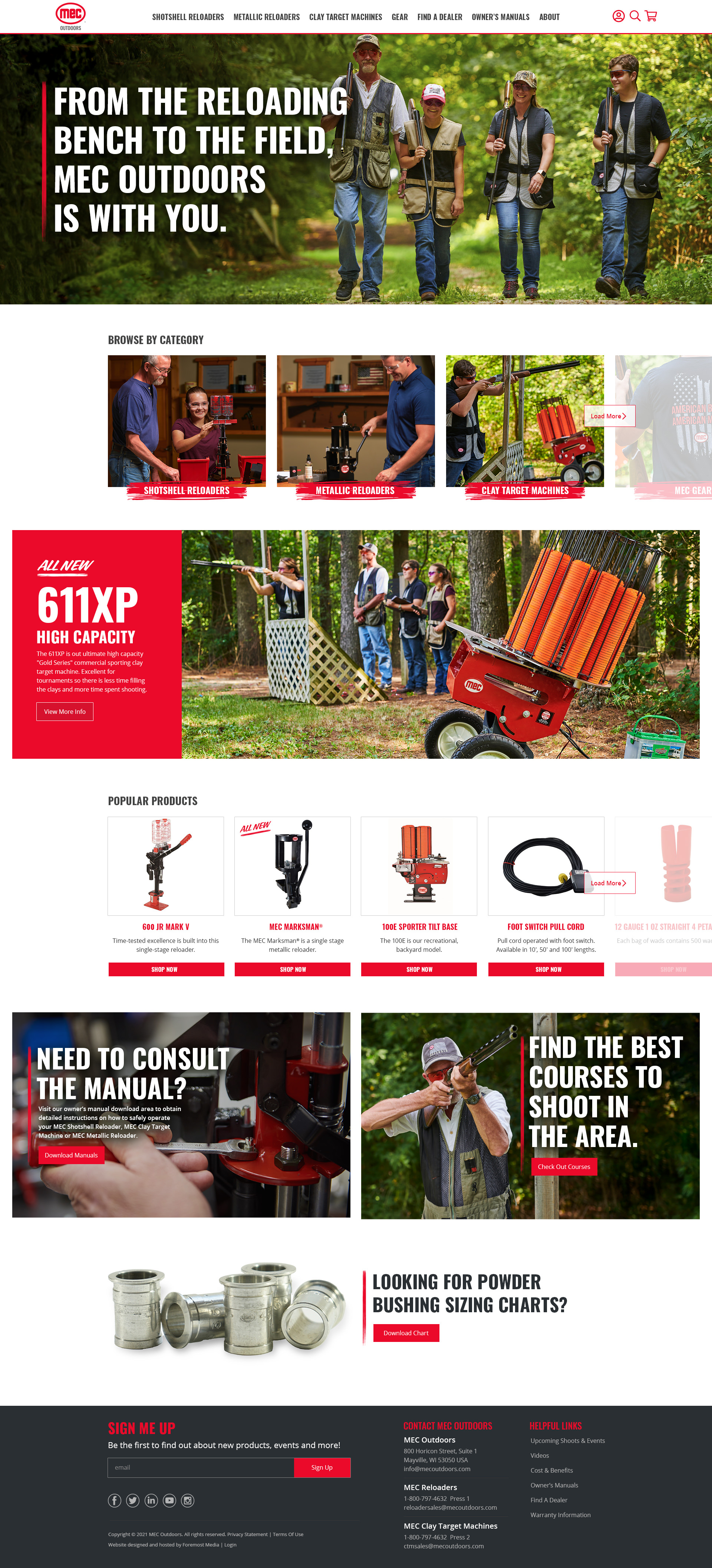 Example of the new and improved nopCommerce website designed by Foremost Media for Mayville Engineering Company Outdoors