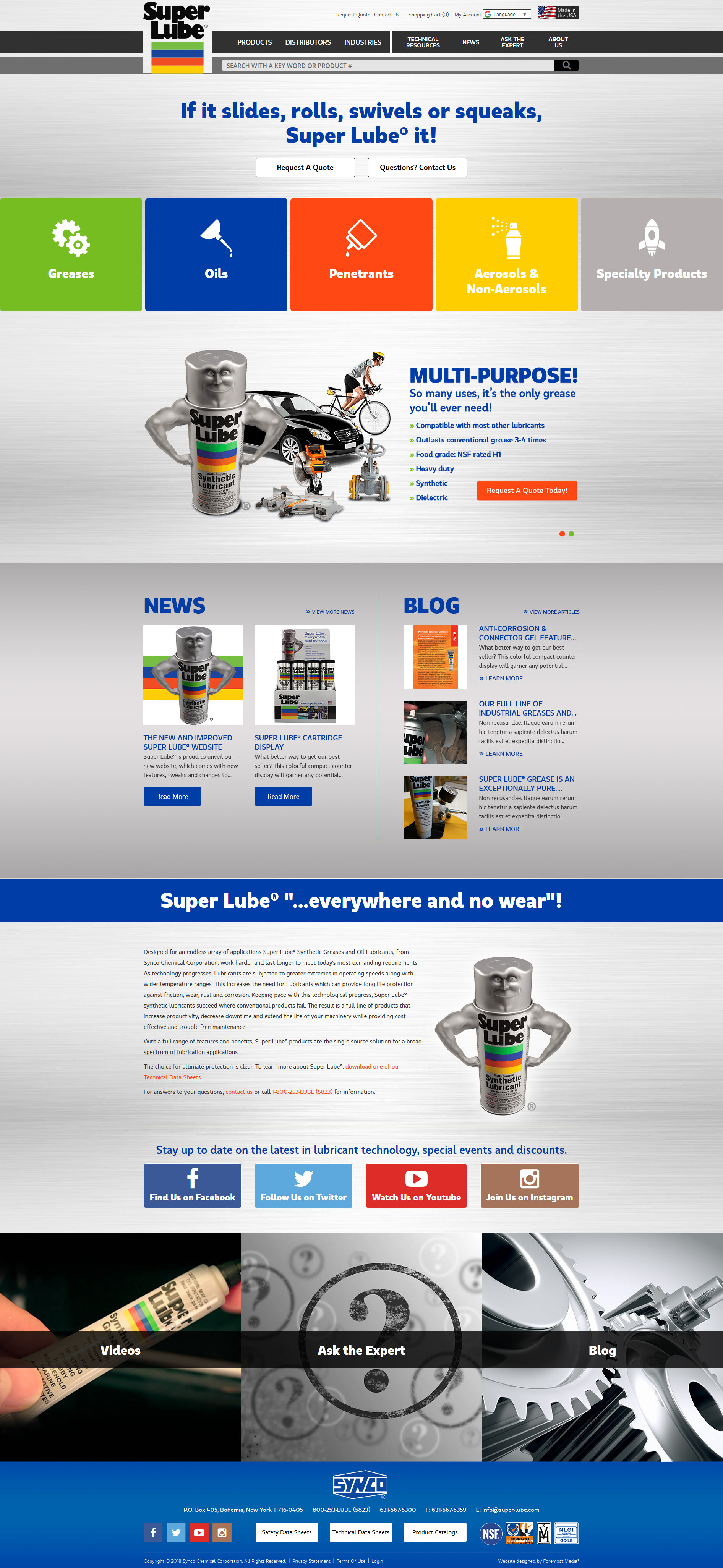 Example of the new and improved nopCommerce website designed by Foremost Media for Super Lube