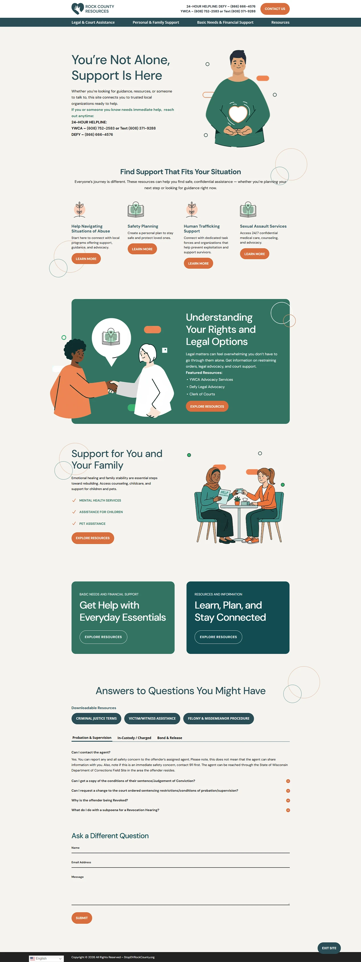 rock county resources home page design