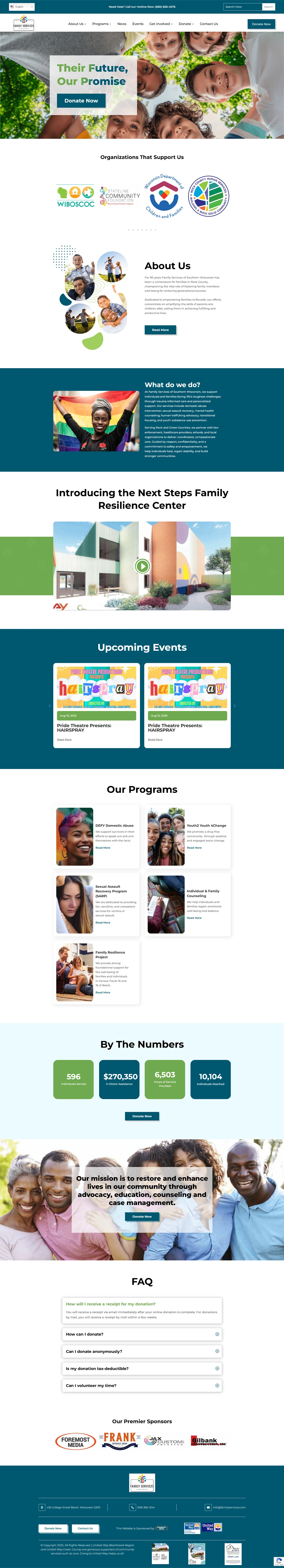 home page design family services