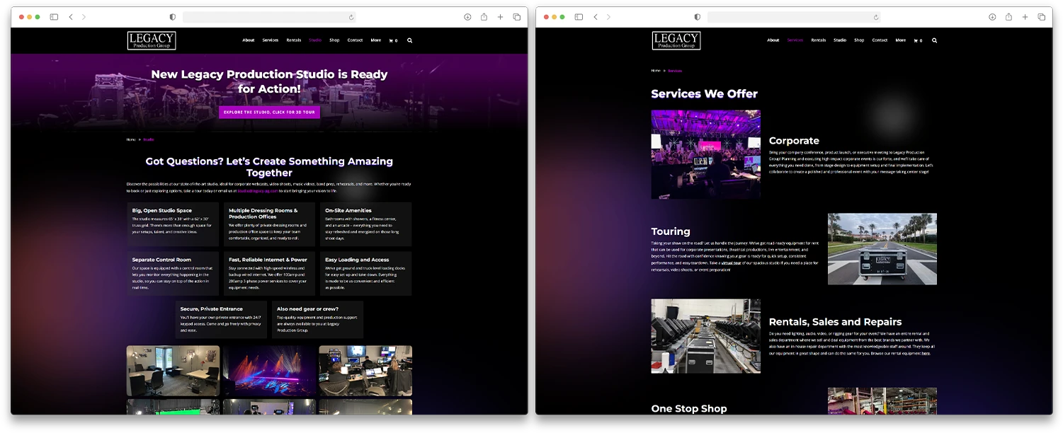 inteior page designs on browser mockups