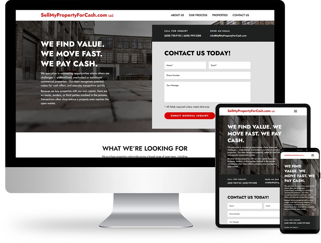new website design on responsive devices