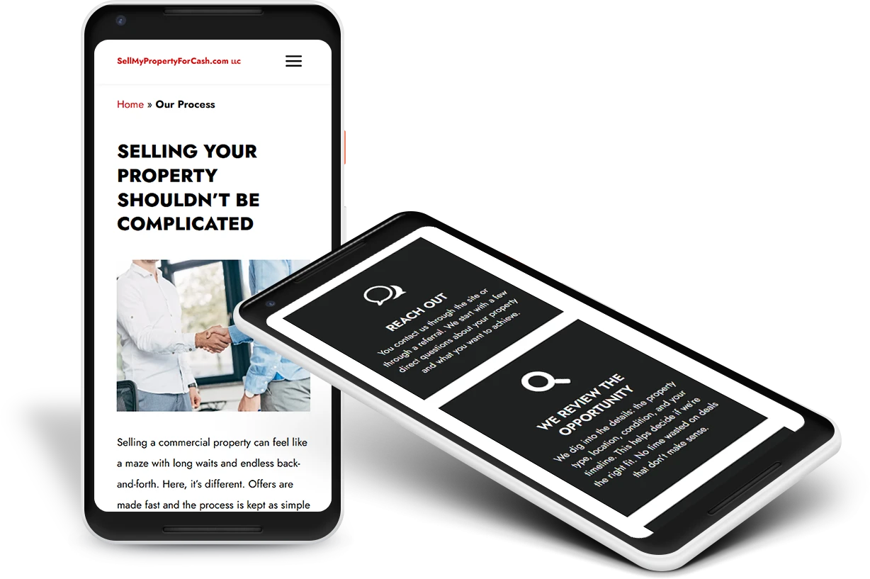interior web page design on cell phone mock ups