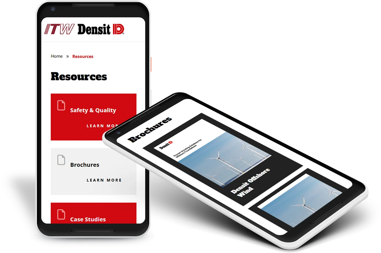 interior page design on cell phone mock ups