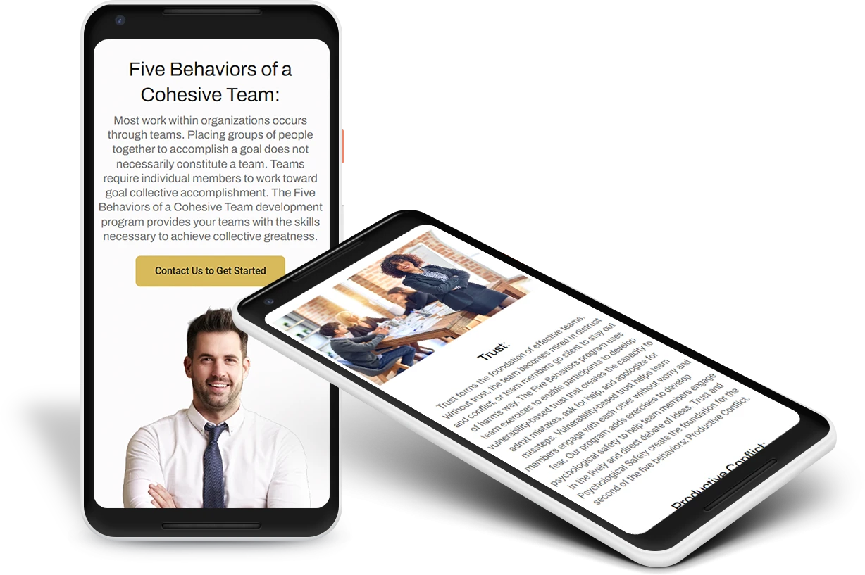 interior page design on mobile phone