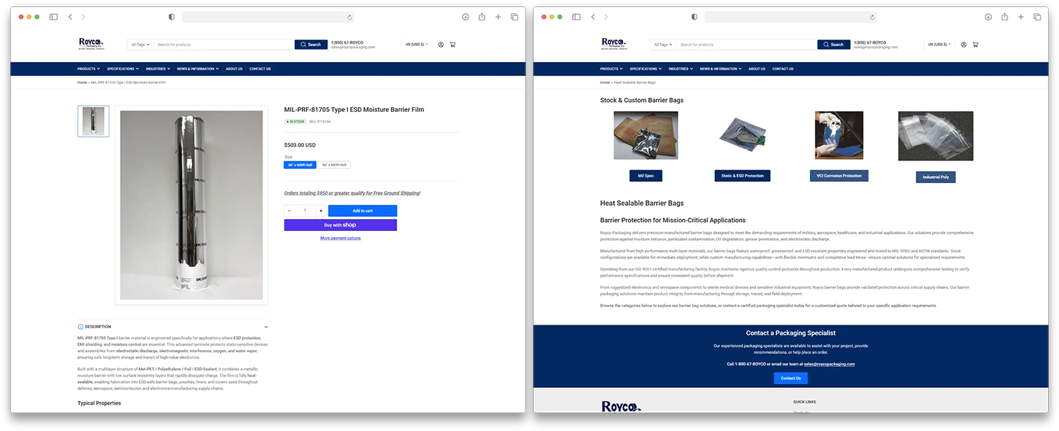 interior page designs on browser mockups