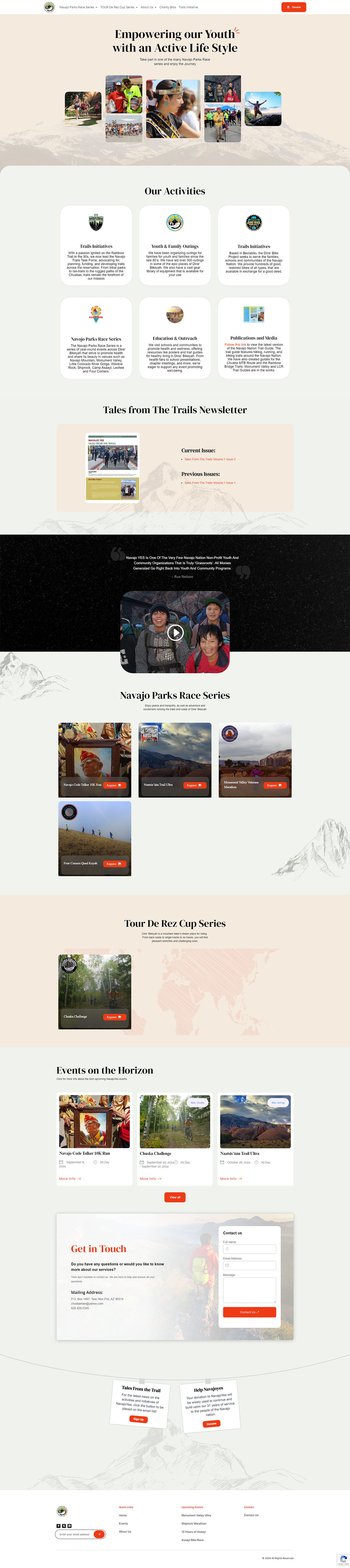 navajo yes home page design