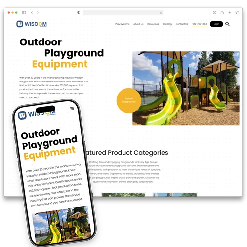 mockups with the home page design on phone and browser