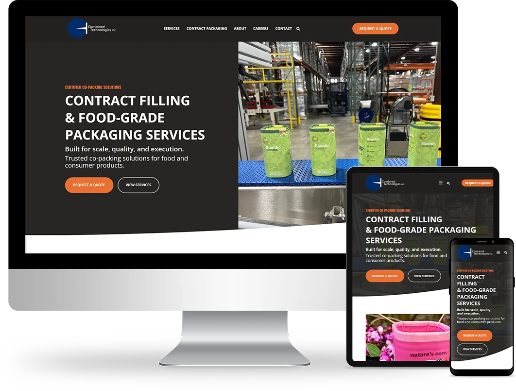 home page design on device mockups