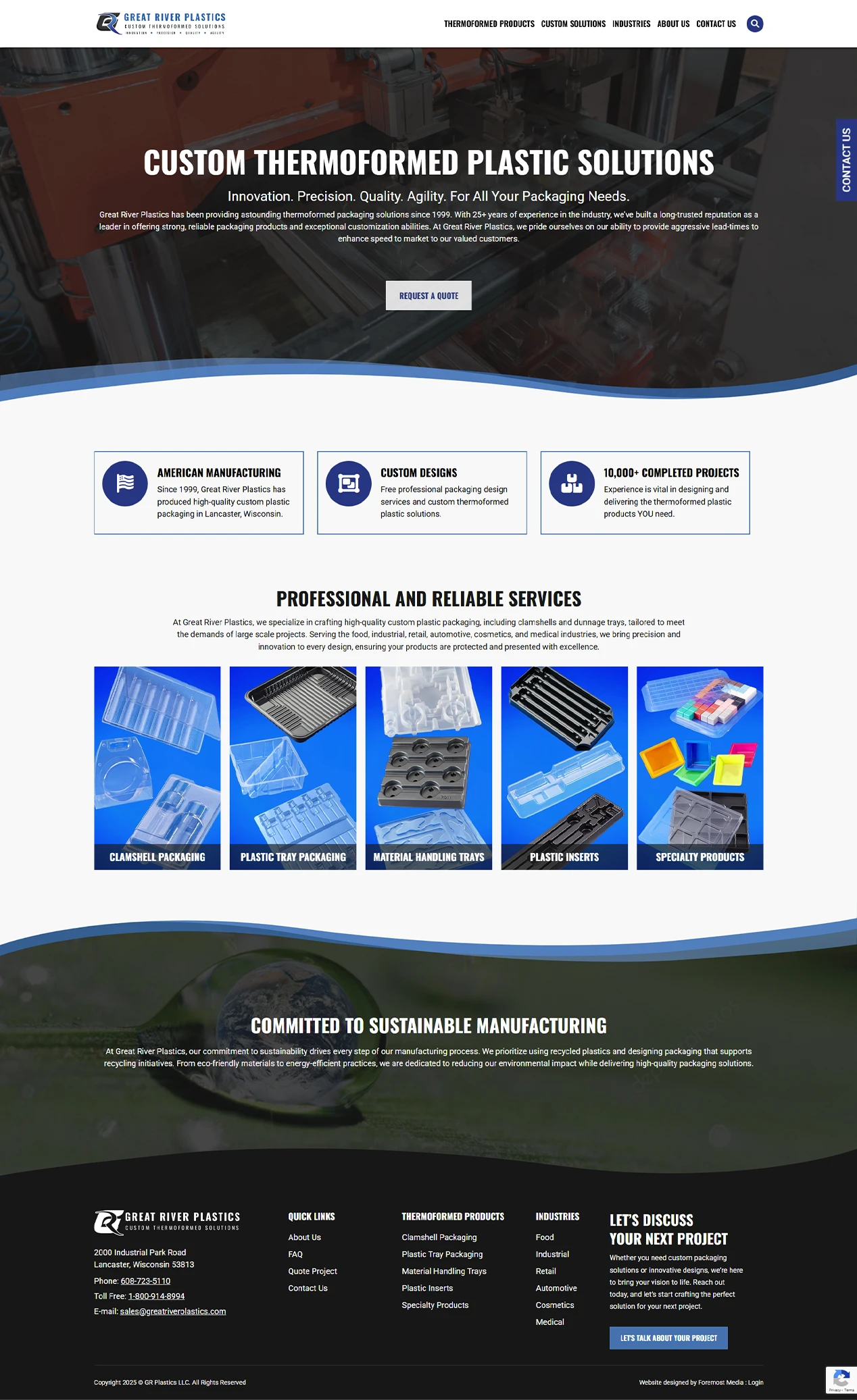 great river home page design