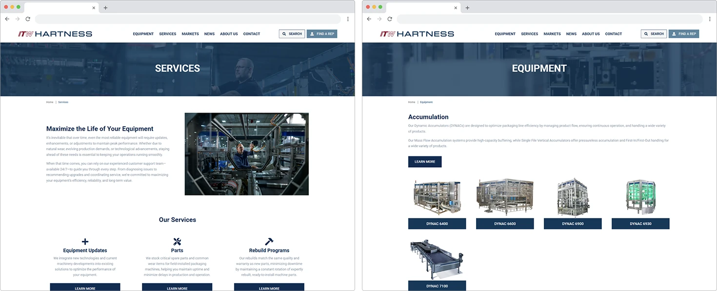 interior page mock ups on browser windows