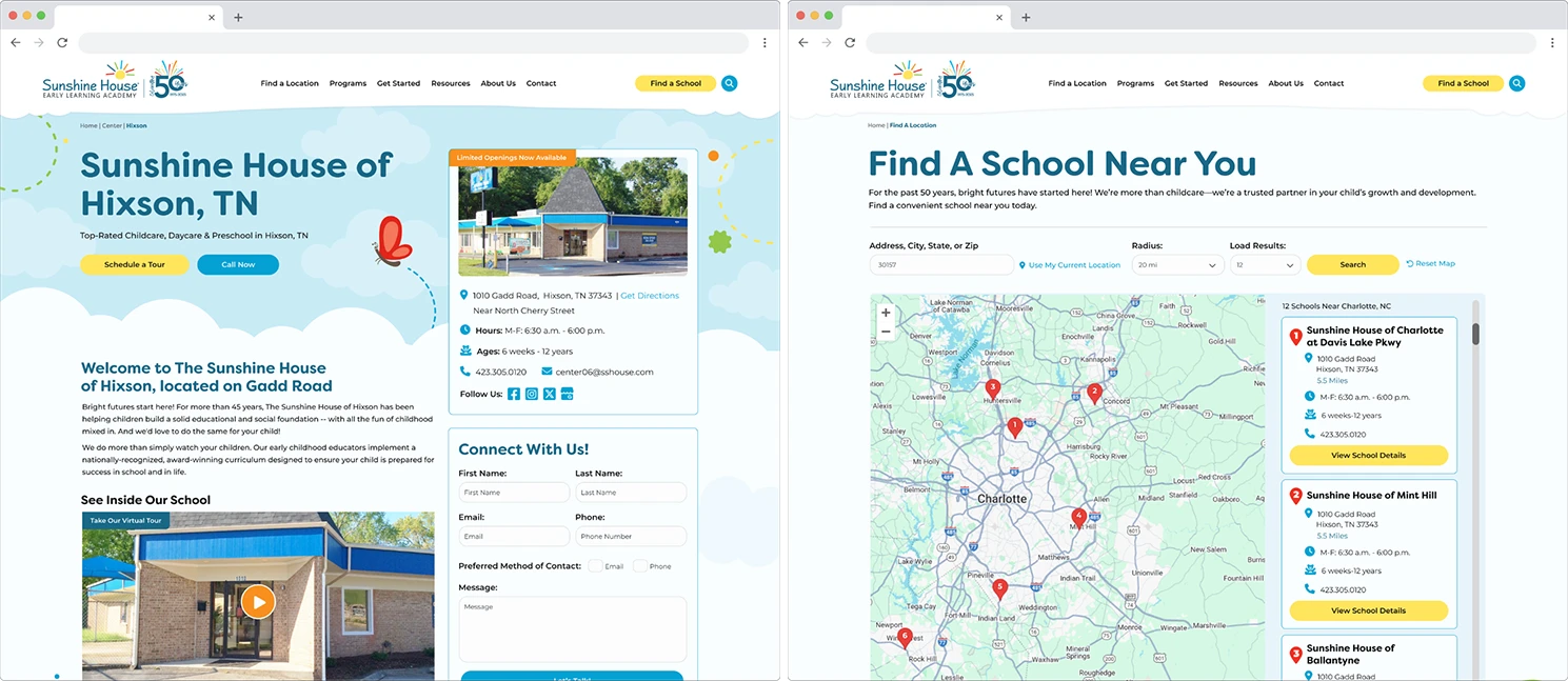 interior page designs on mockup screens