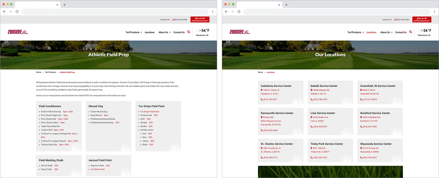 interior page mock ups on browser windows