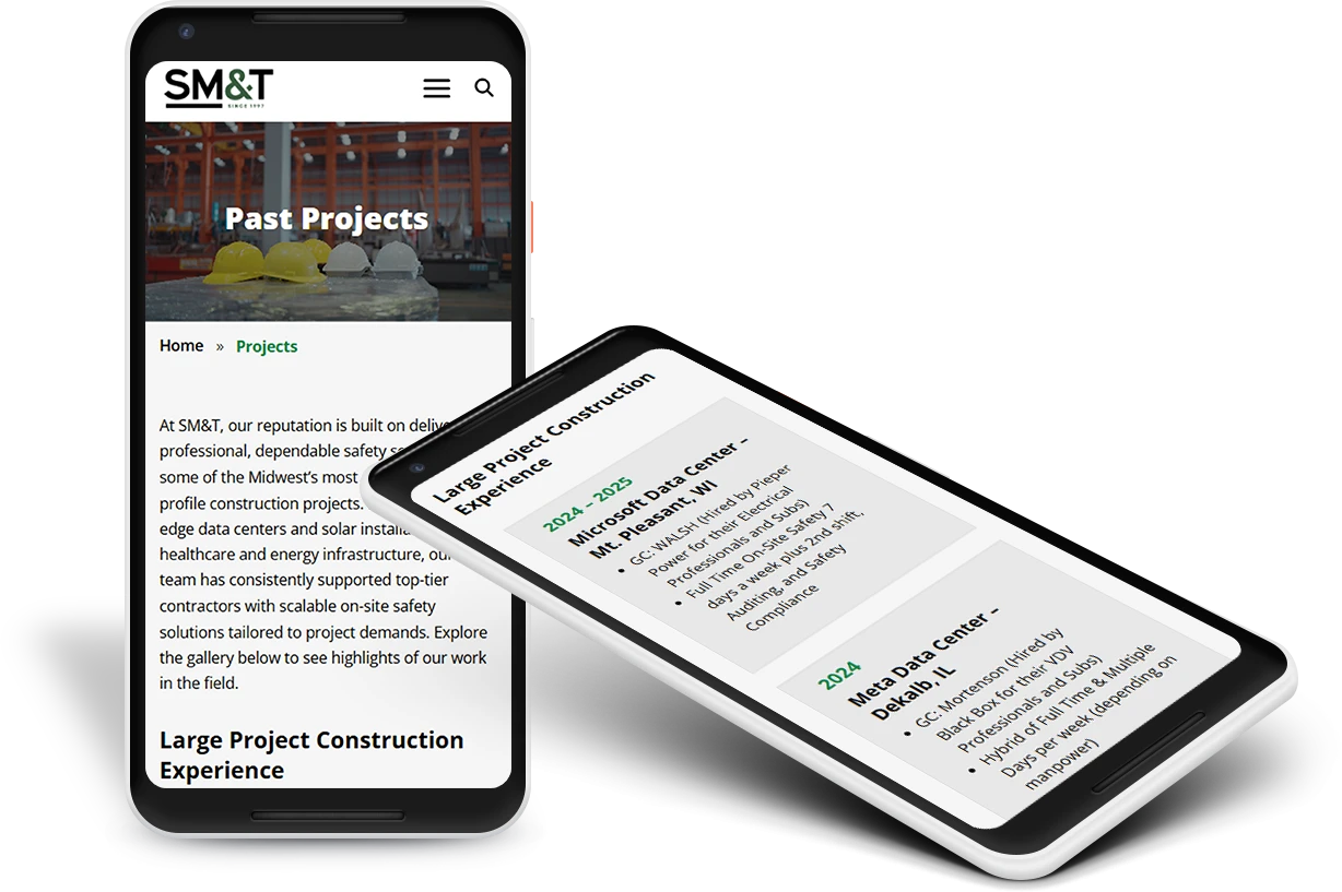 interior page mockups on cell phones