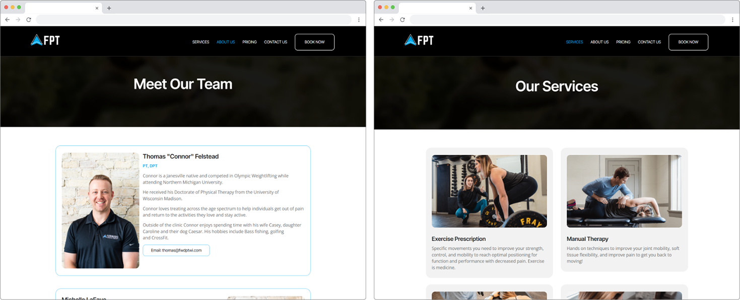 interior layouts in browser windows