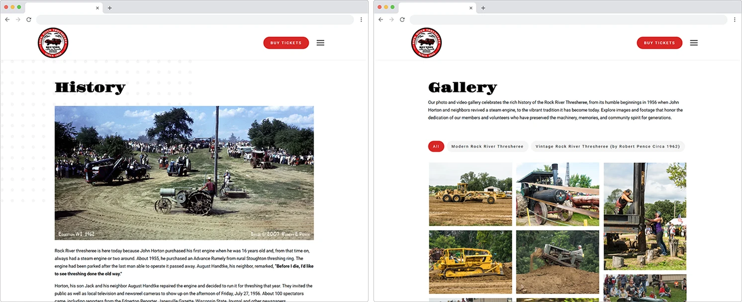 interior page designs on browser mock ups