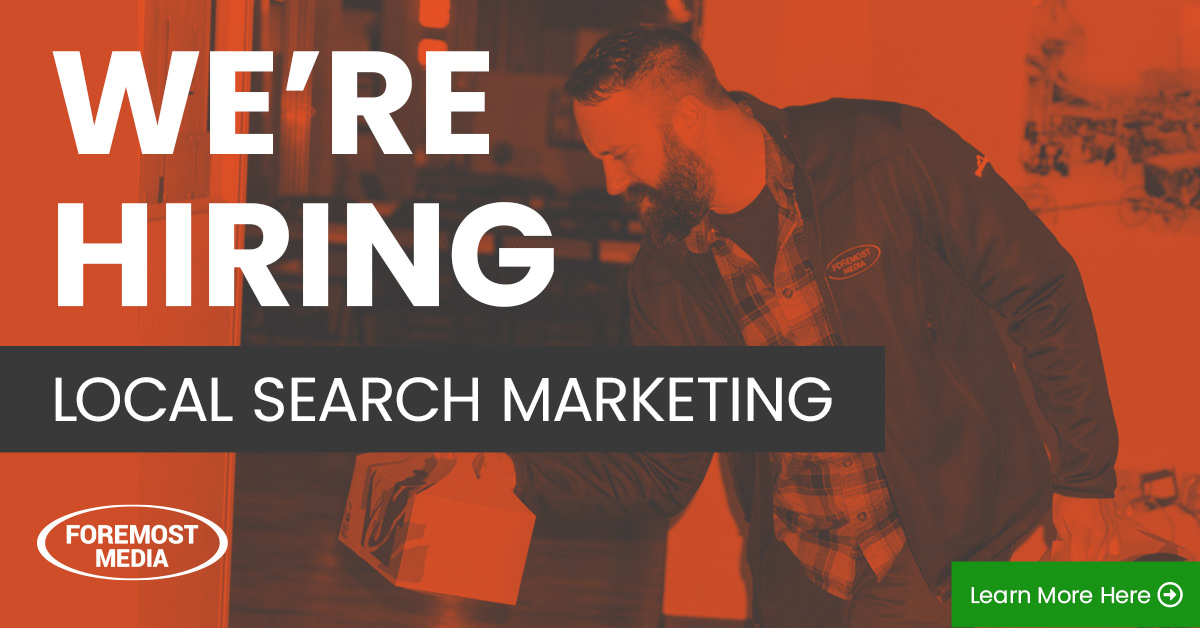 We're hiring local search marketing